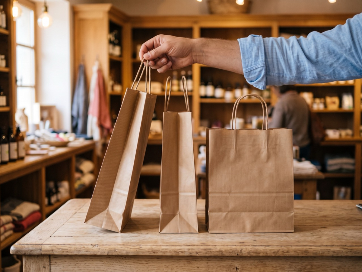 Sac kraft personnalisé : ce qu'il change pour un commerce de détail